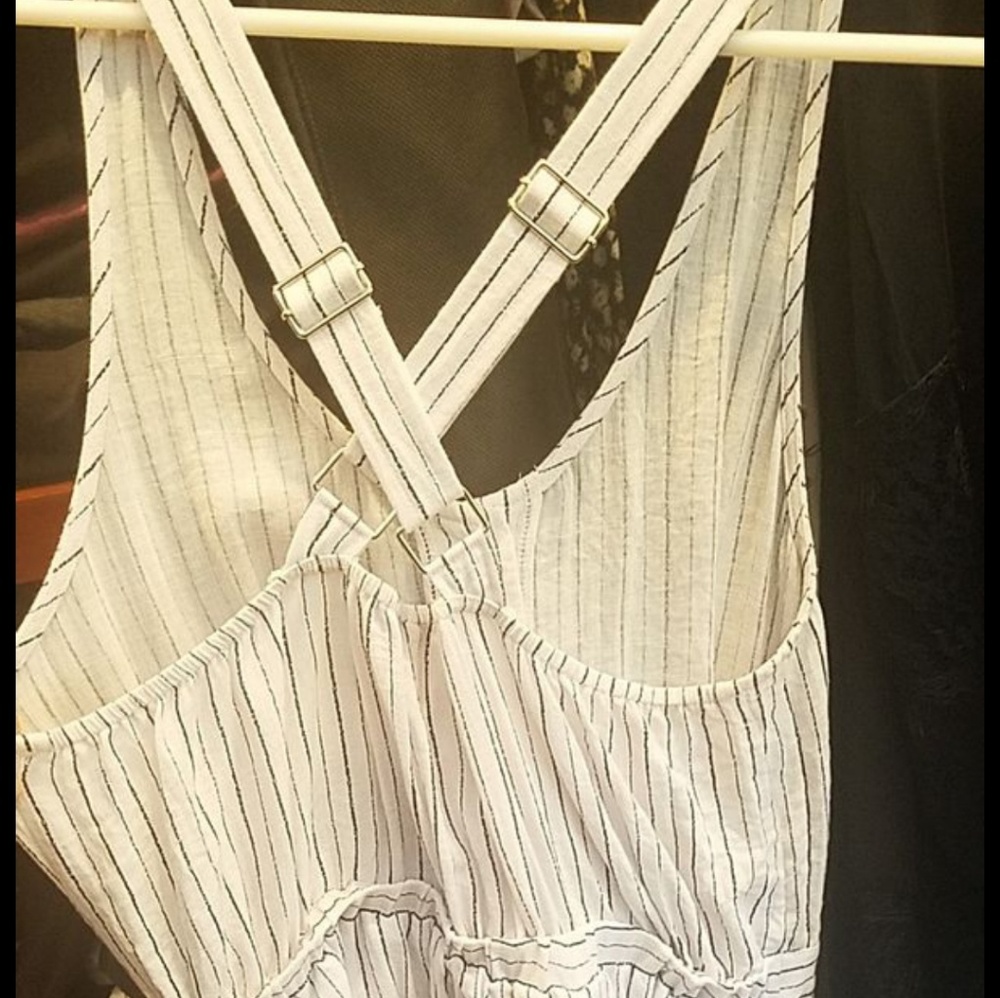 Striped White and Black Tank Dress